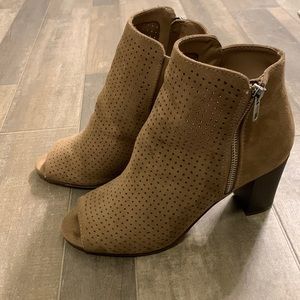 Suede brown heeled boot size 8